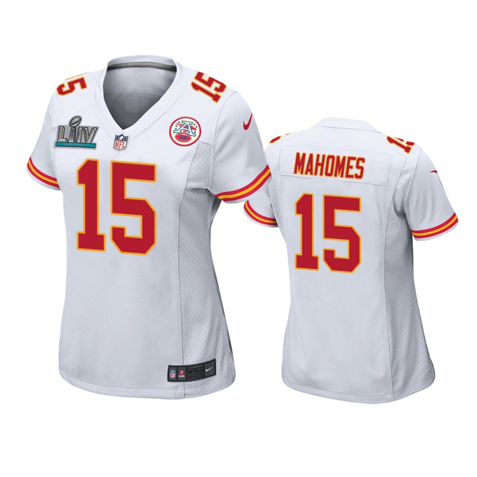 Women's Kansas City Chiefs Patrick Mahomes White Super Bowl Liv Game Jersey
