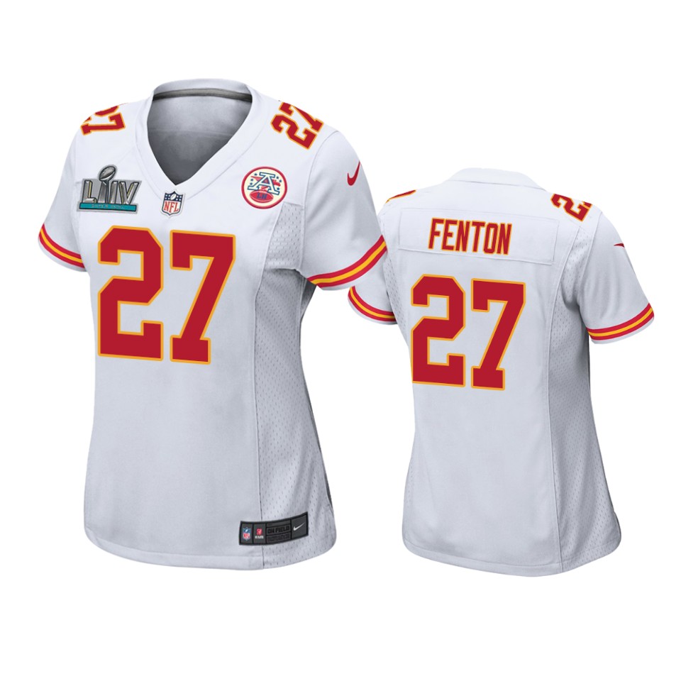 Women's Kansas City Chiefs Rashad Fenton White Super Bowl Liv Game Jersey
