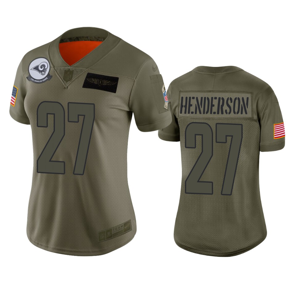 Women's Los Angeles Rams Darrell Henderson Camo 2019 Salute To Service Limited Jersey