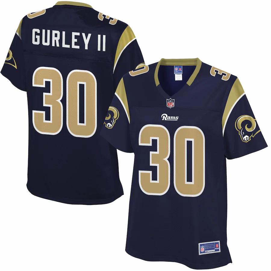 Women's Los Angeles Rams Todd Gurley Pro Line Navy Team Color Jersey
