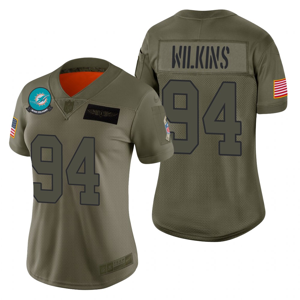 Women's Miami Dolphins Christian Wilkins Camo 2019 Salute To Service Limited Jersey