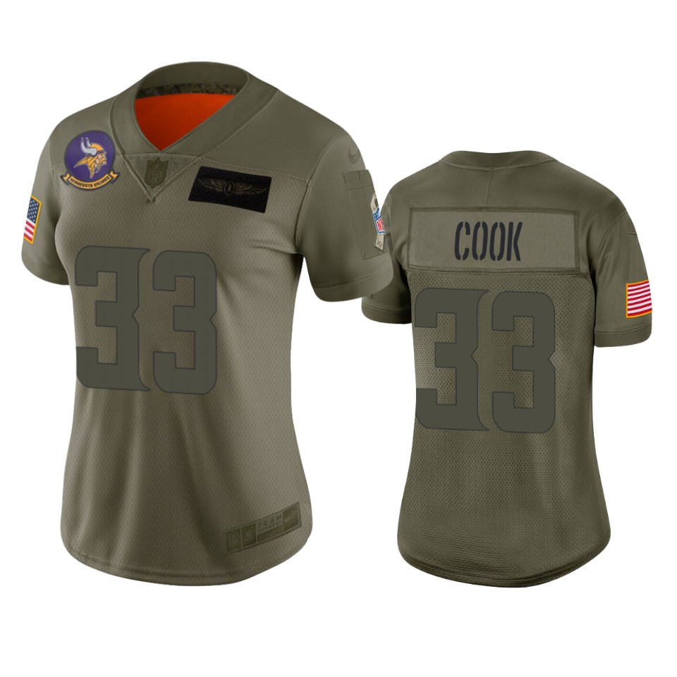Women's Minnesota Vikings Dalvin Cook Camo 2019 Salute To Service Limited Jersey