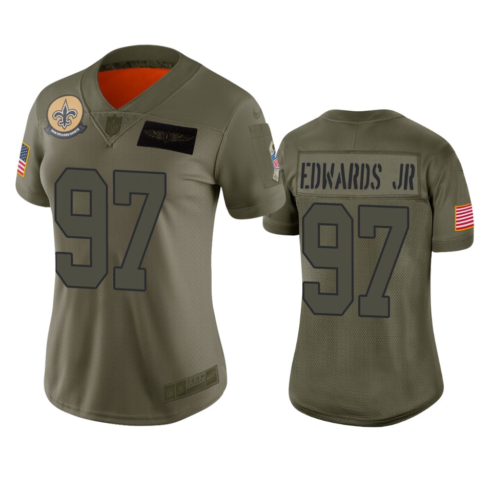 Women's New Orleans Saints Mario Edwards Jr Camo 2019 Salute To Service Limited Jersey