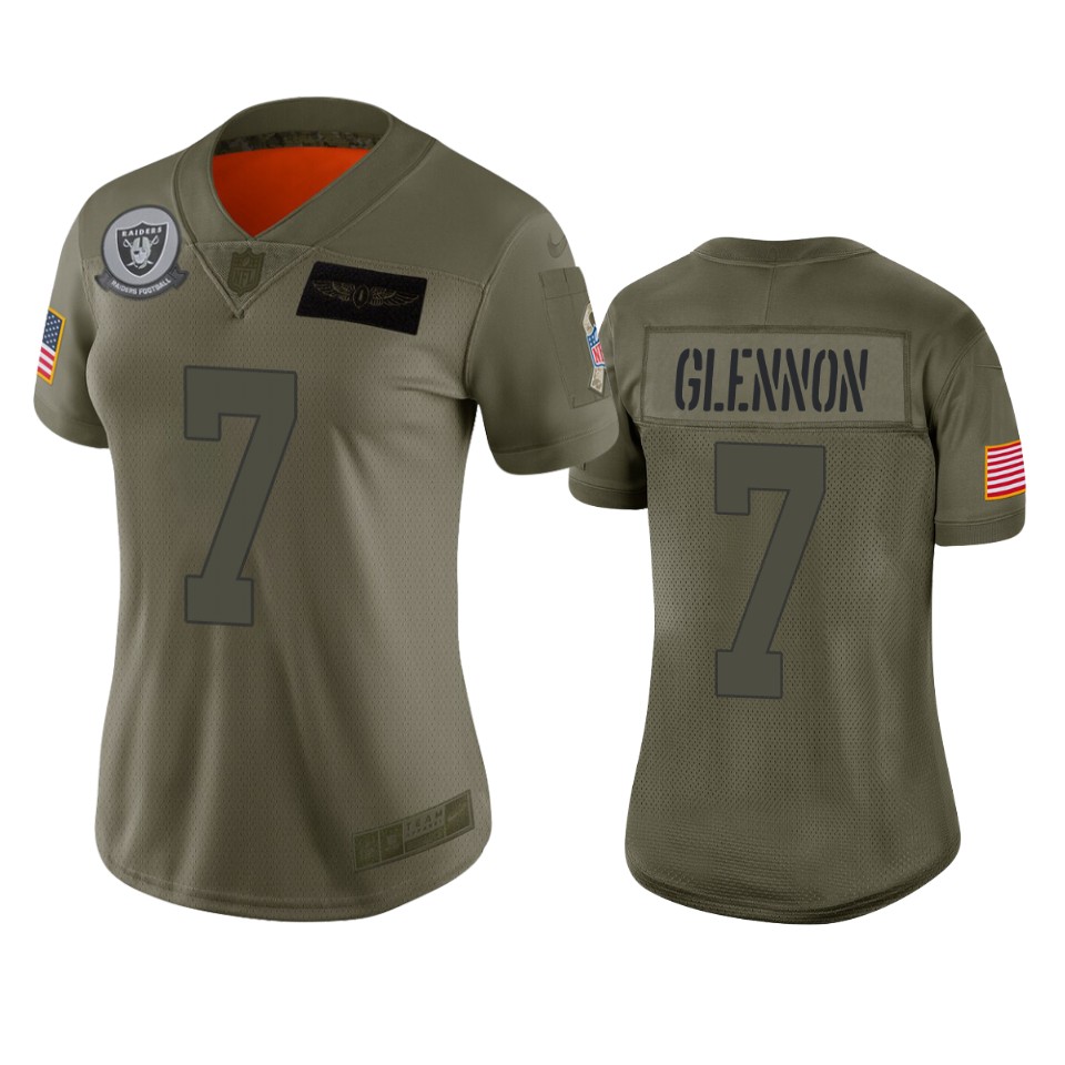 Women's Oakland Raiders Mike Glennon Camo 2019 Salute To Service Limited Jersey