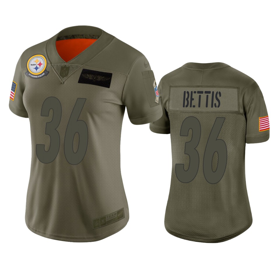 Women's Pittsburgh Steelers Jerome Bettis Camo 2019 Salute To Service Limited Jersey