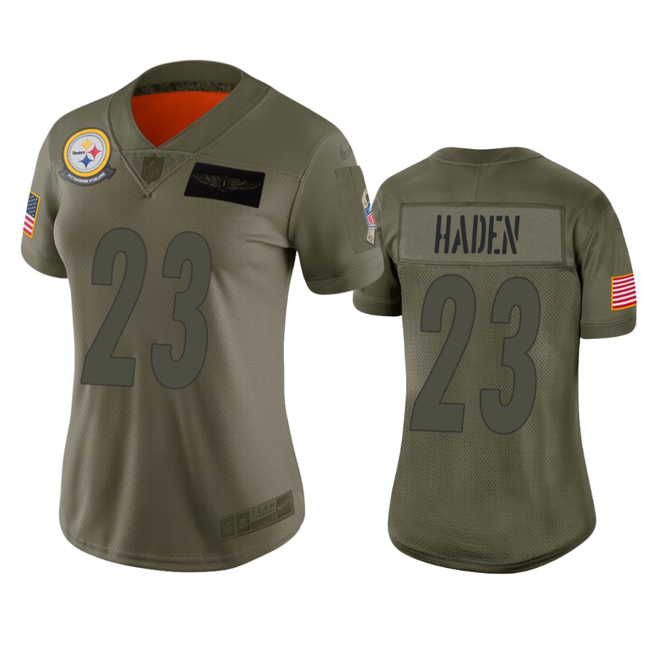 Women's Pittsburgh Steelers Joe Haden Camo 2019 Salute To Service Limited Jersey