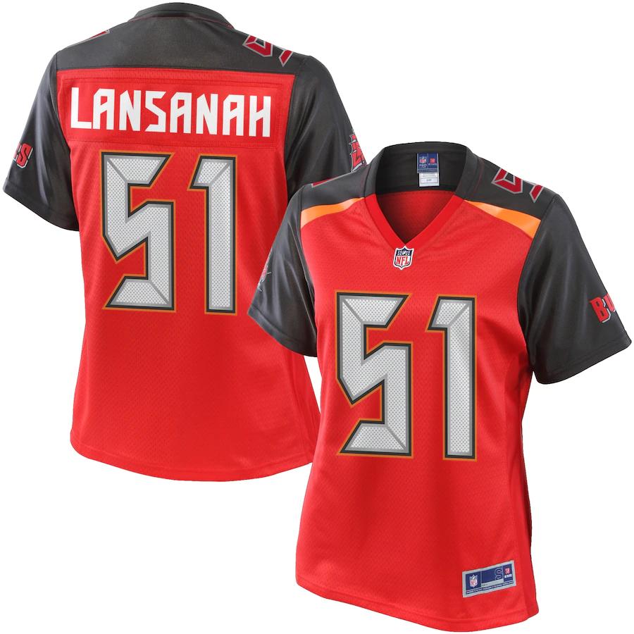 Women's Pro Line Danny Lansanah Red Tampa Bay Buccaneers Jersey
