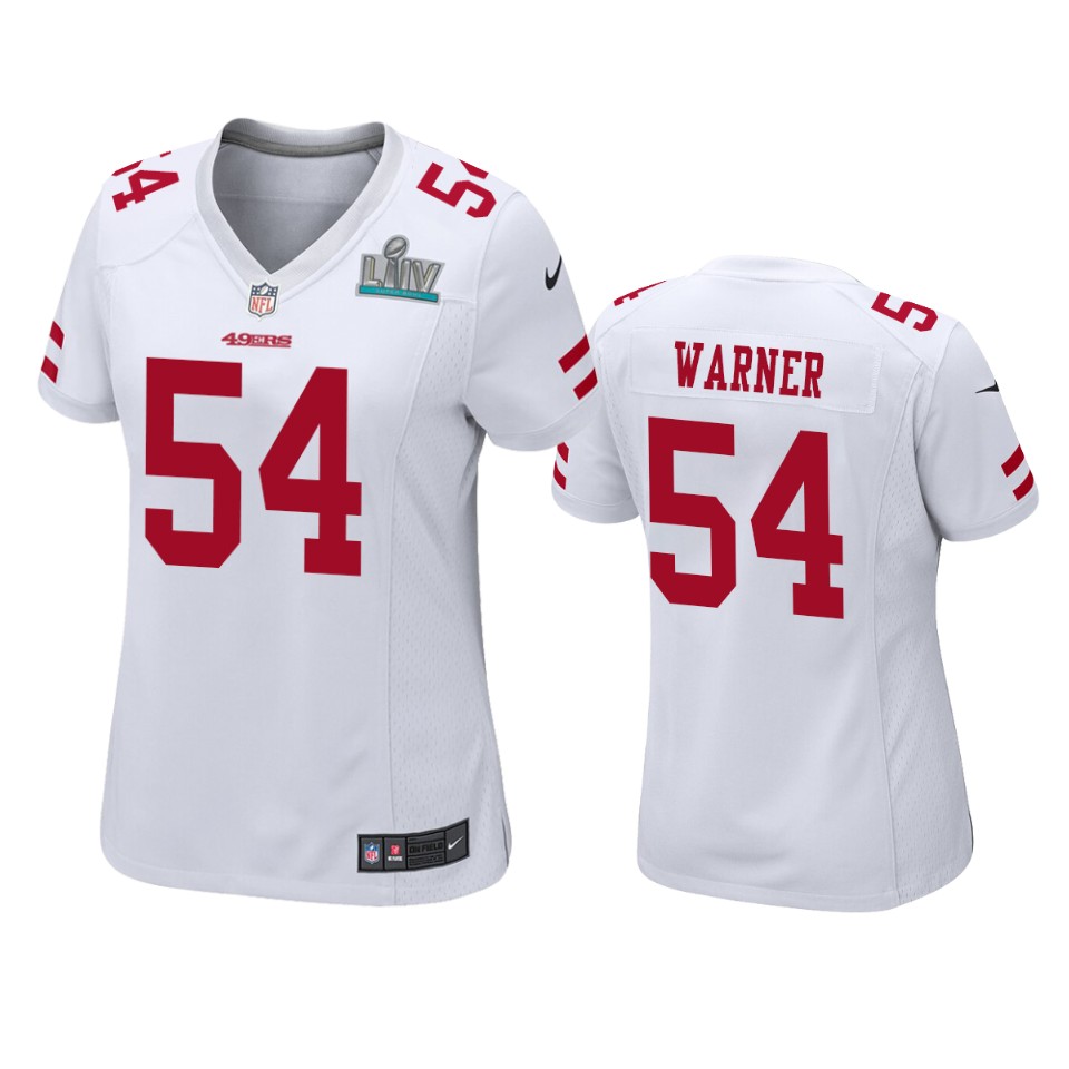 Women's San Francisco Fred Warner White Super Bowl Liv Game Jersey