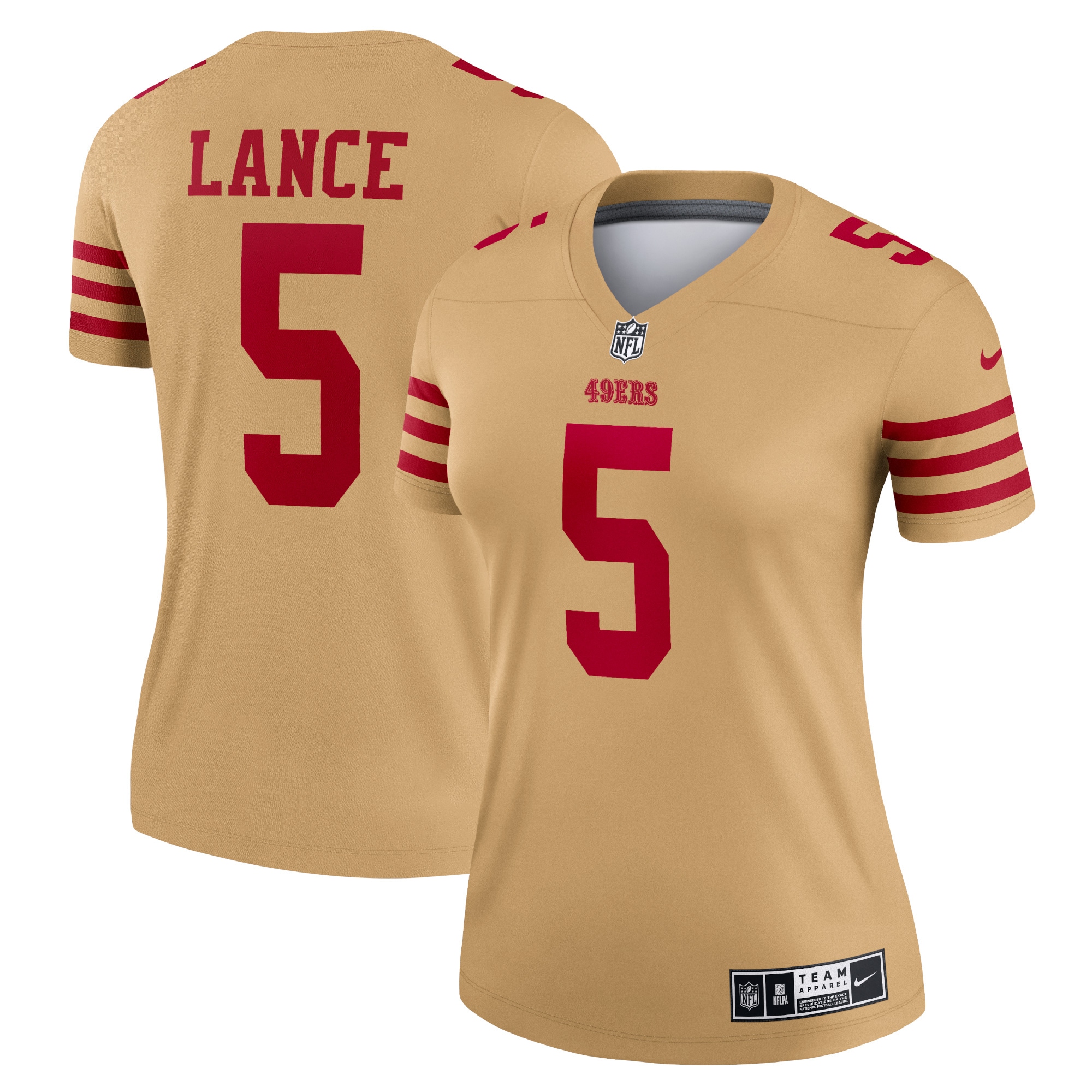 Women's San Francisco Trey Lance Gold Team Inverted Legend Jersey