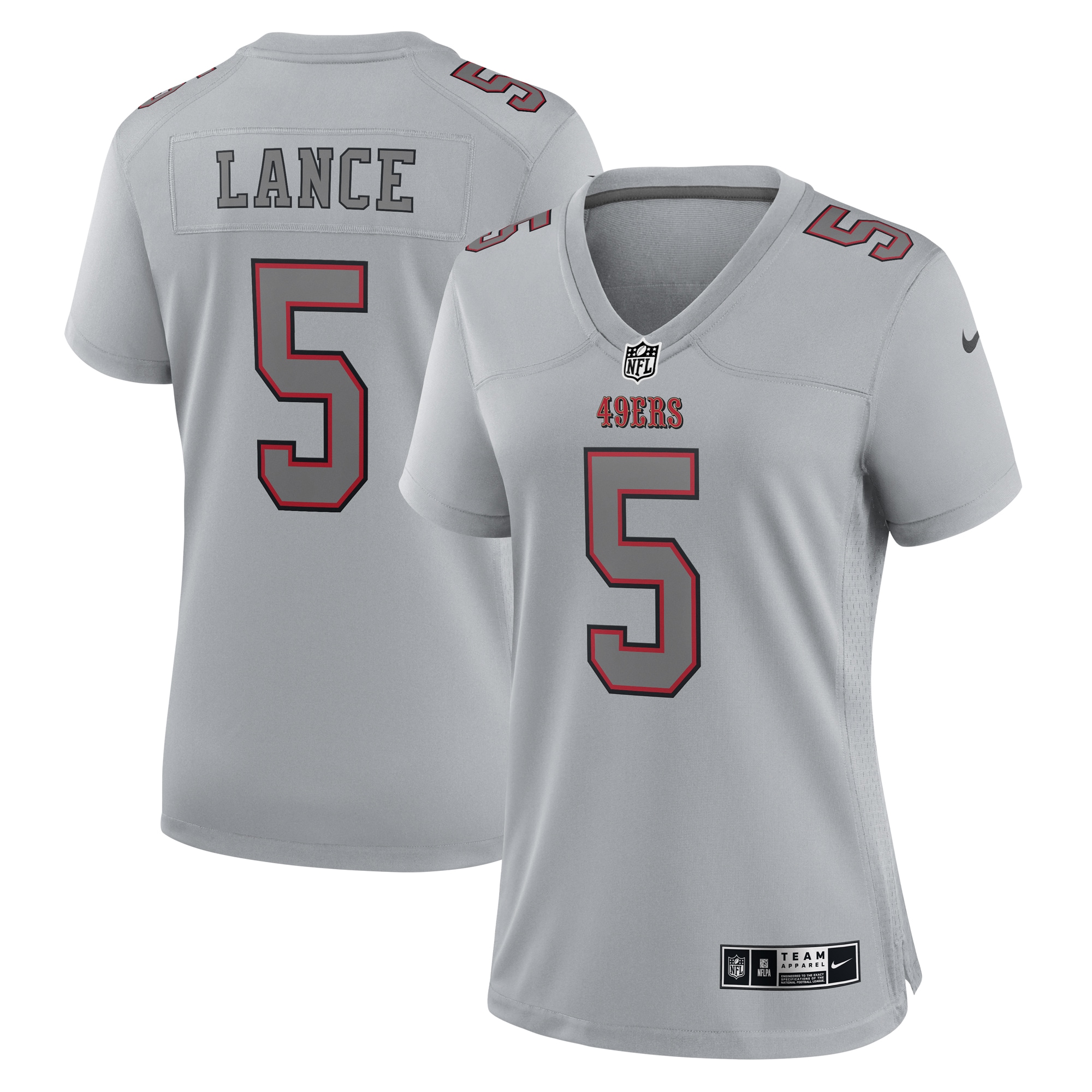 Women's San Francisco Trey Lance Gray Atmosphere Fashion Game Jersey