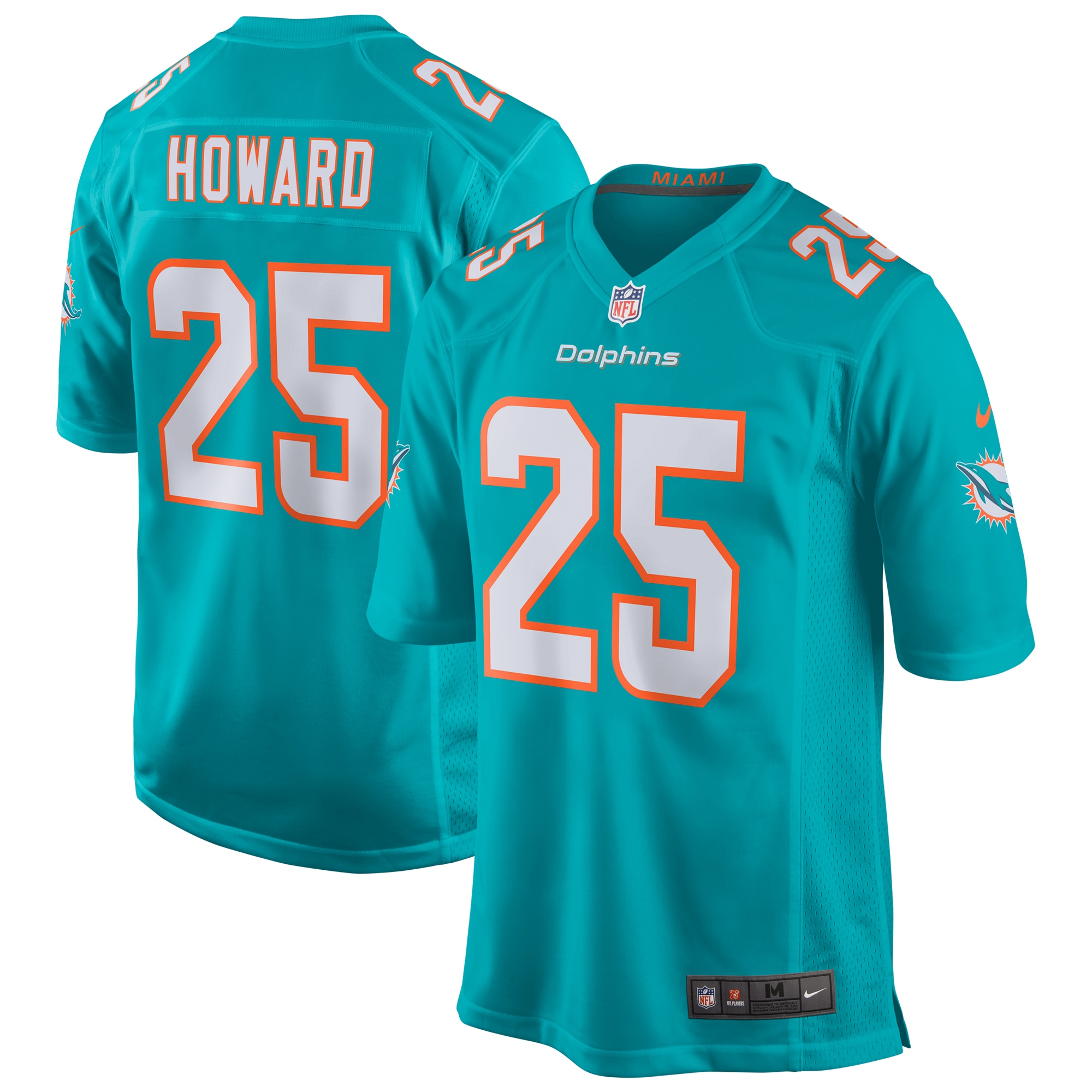 Xavien Howard Miami Dolphins Game Jersey - Aqua