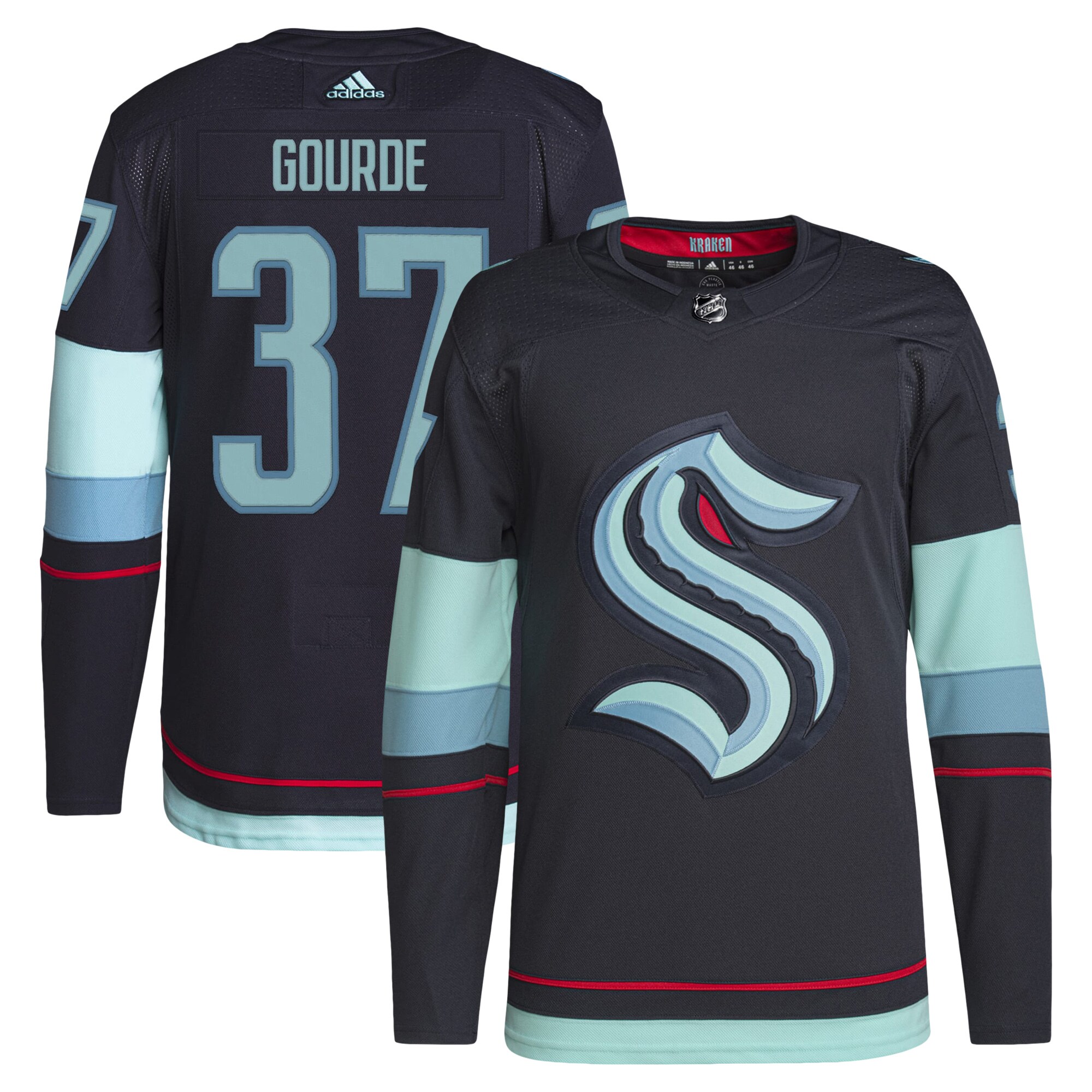 Yanni Gourde Seattle Kraken Home Primegreen Pro Player Jersey - Deep Sea Blue