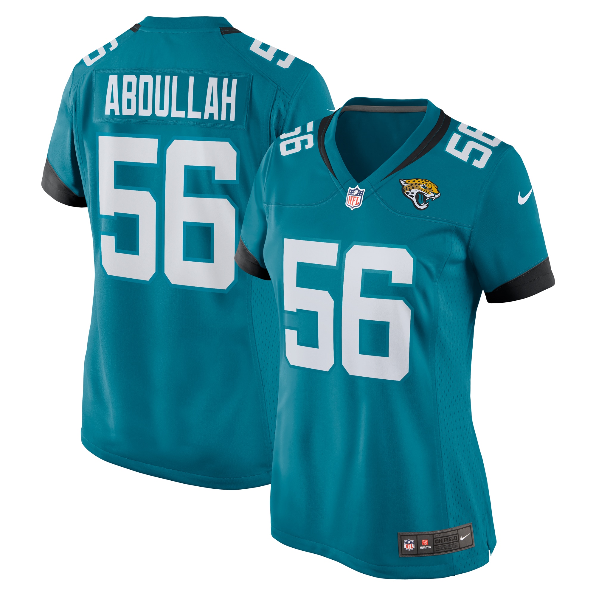 Yasir Abdullah Jacksonville Jaguars Women's Team Game Jersey - Teal