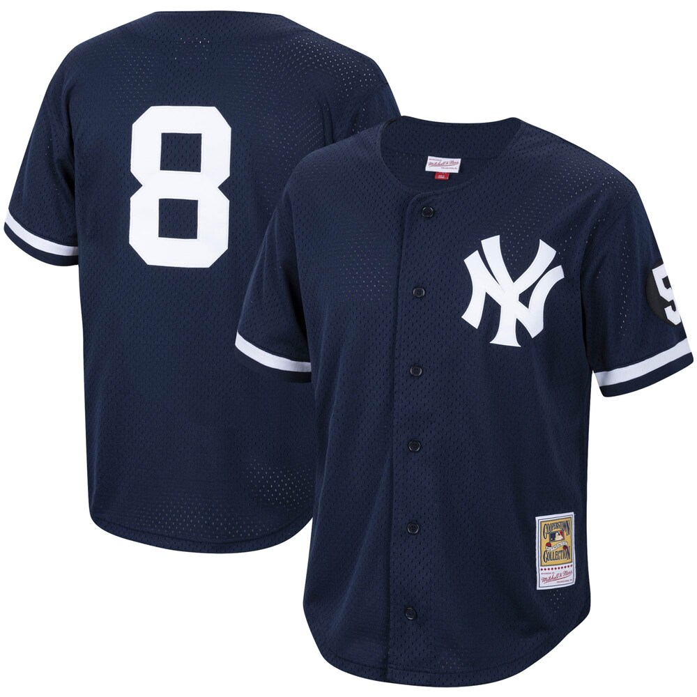 Yogi Berra New York Yankees Cooperstown Collection Mesh Batting Practice Jersey – Navy