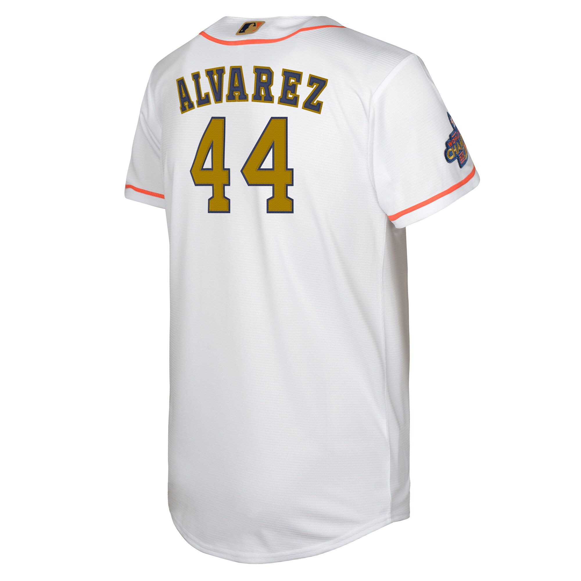 Yordan Alvarez Houston Astros Youth 2023 Gold Collection Player Jersey – White/gold