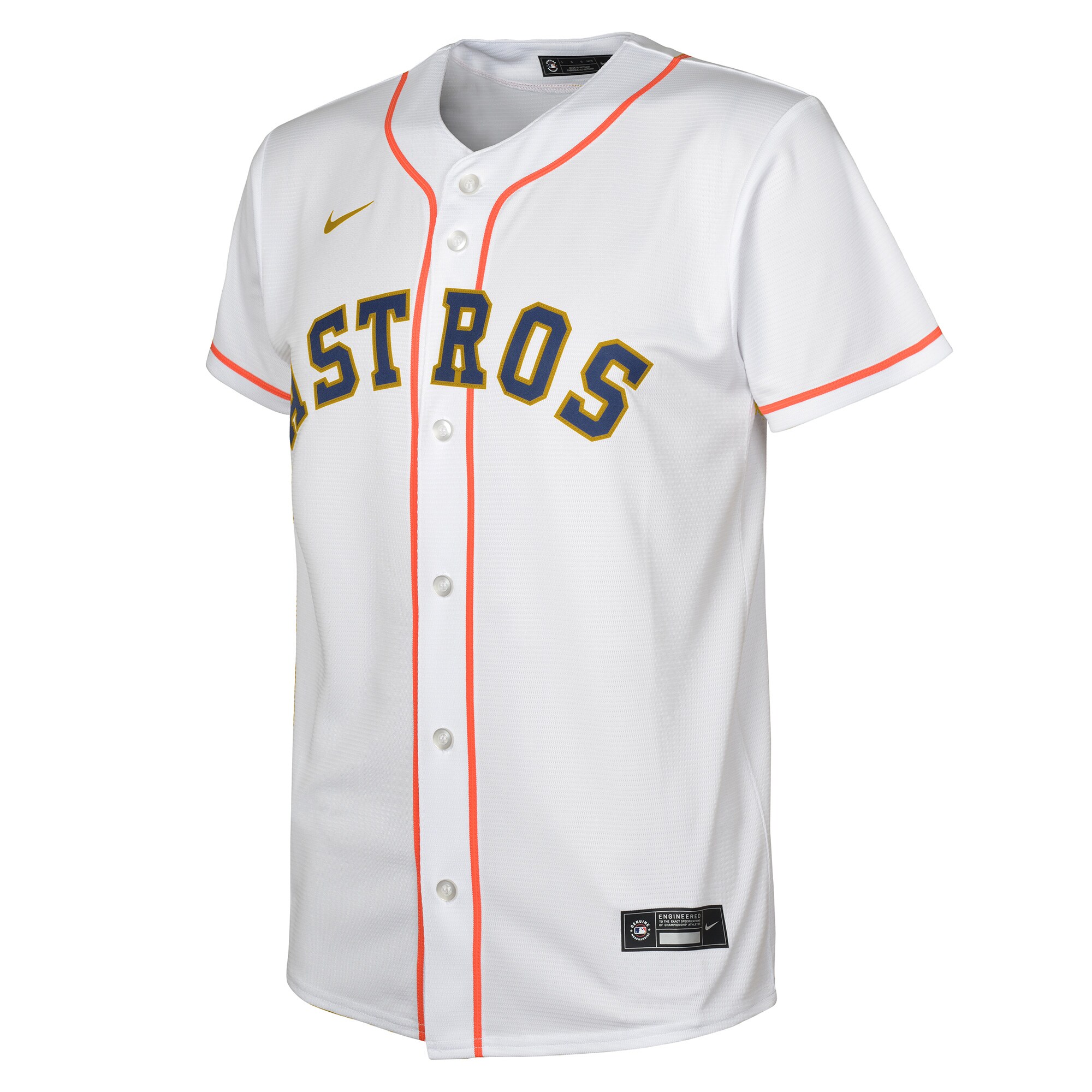 Yordan Alvarez Houston Astros Youth 2023 Gold Collection Player Jersey – White/gold