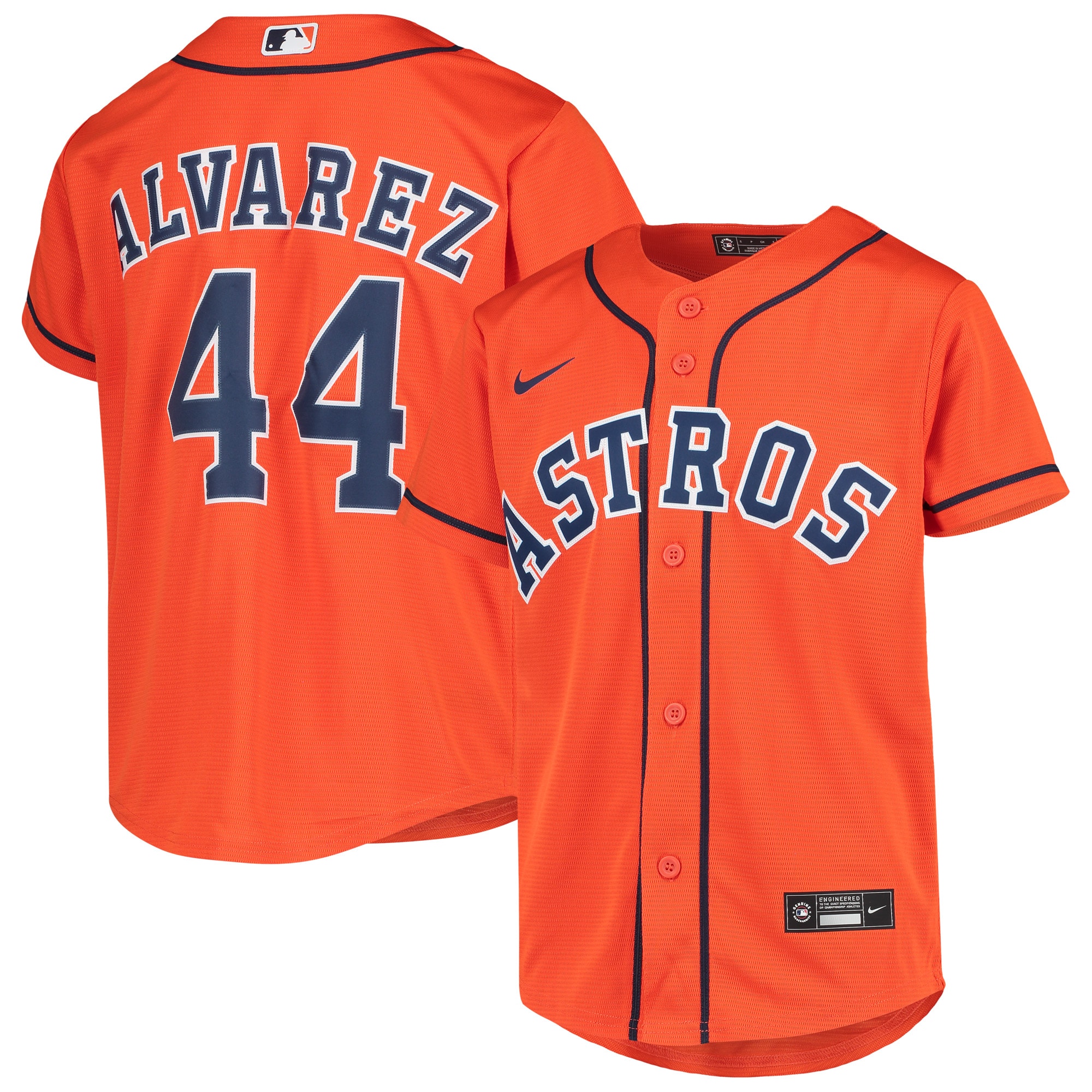 Yordan Alvarez Houston Astros Youth Alternate Player Jersey - Orange
