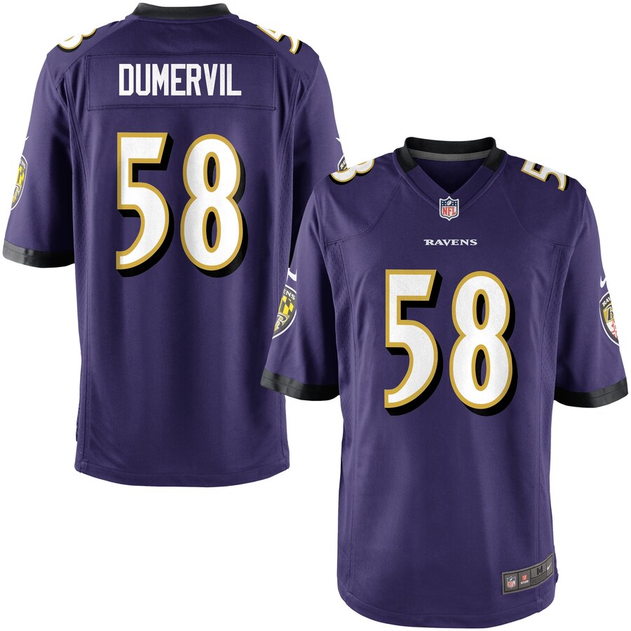 Youth Baltimore Ravens Elvis Dumervil Team Color Game Jersey