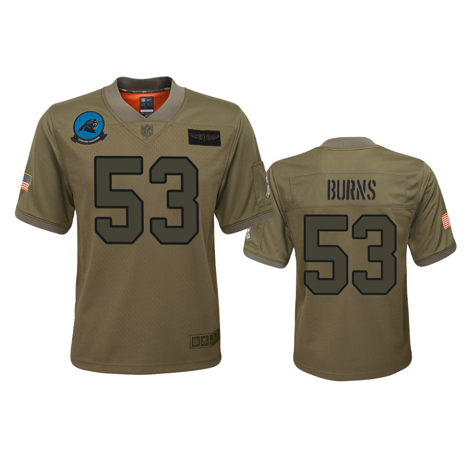 Youth Carolina Panthers Brian Burns Camo 2019 Salute To Service Game Jersey
