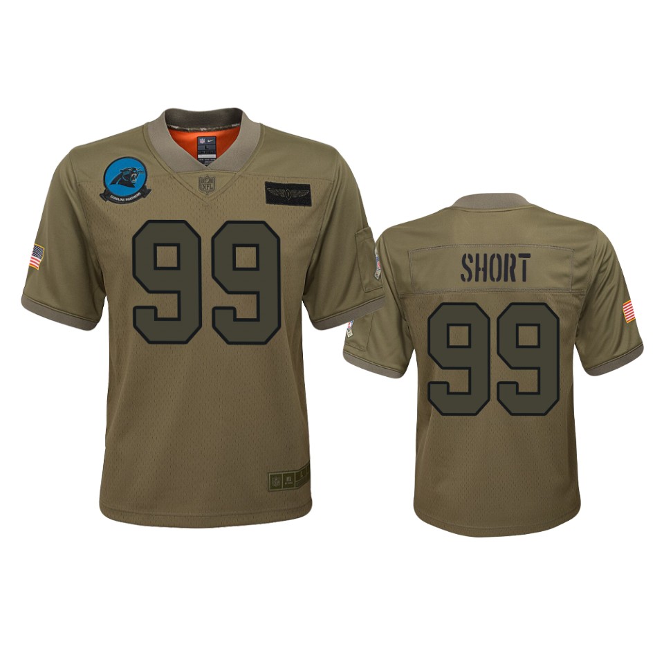 Youth Carolina Panthers Kawann Short Camo 2019 Salute To Service Game Jersey
