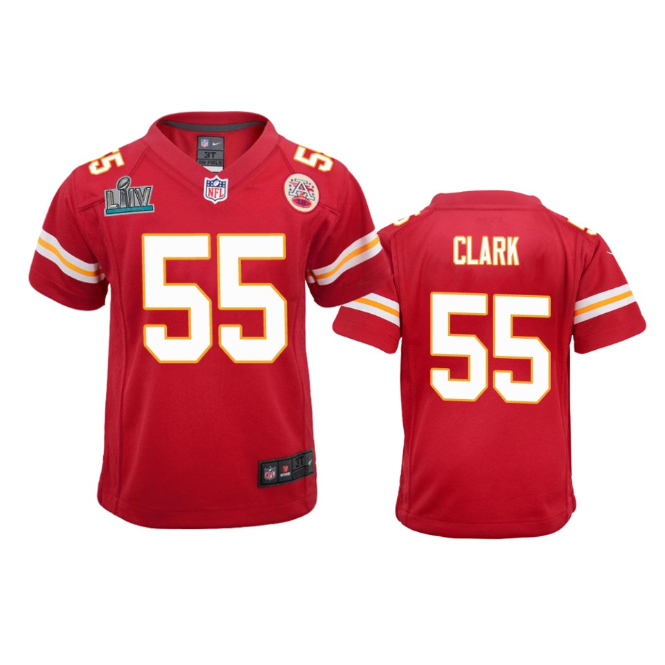 Youth Chiefs Frank Clark Red Super Bowl Liv Game Jersey