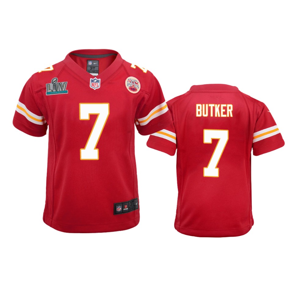 Youth Chiefs Harrison Butker Red Super Bowl Liv Game Jersey