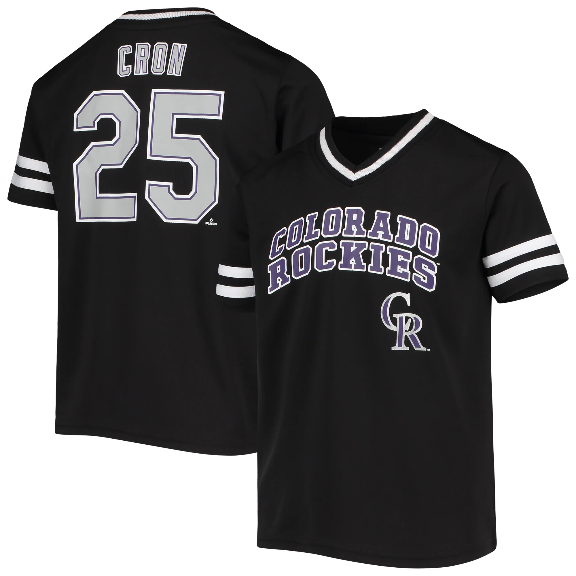Youth Cj Cron Black Colorado Rockies Player Logo Jersey