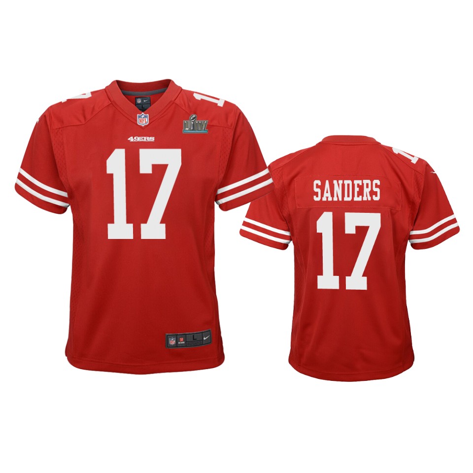 Youth Emmanuel Sanders Scarlet Super Bowl Liv Game Jersey