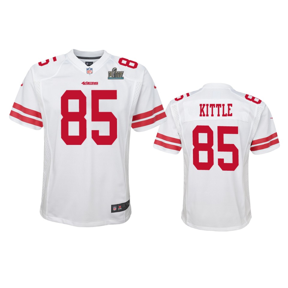 Youth George Kittle White Super Bowl Liv Game Jersey