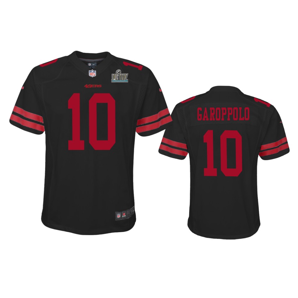 Youth Jimmy Garoppolo Black Super Bowl Liv Game Jersey