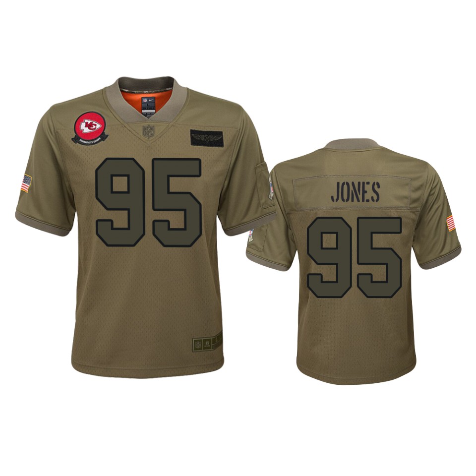 Youth Kansas City Chiefs Chris Jones Camo 2019 Salute To Service Game Jersey