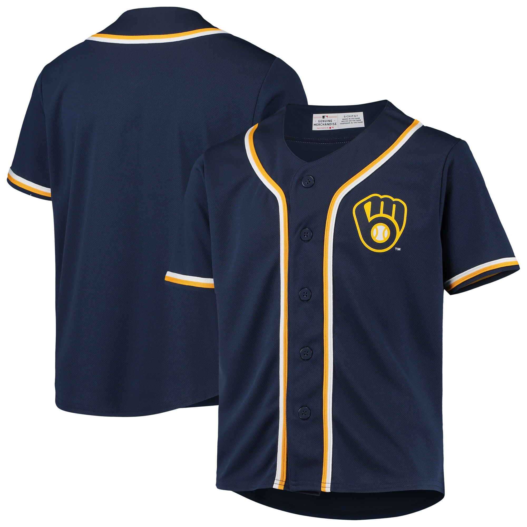 Youth Navy Milwaukee Brewers Team Jersey