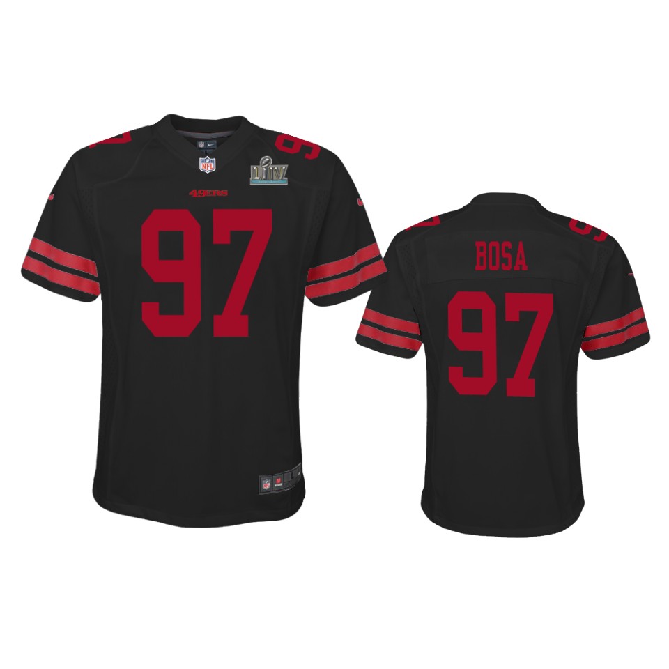 Youth Nick Bosa Black Super Bowl Liv Game Jersey