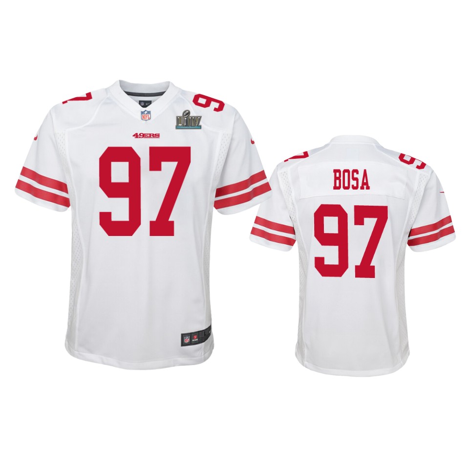 Youth Nick Bosa White Super Bowl Liv Game Jersey