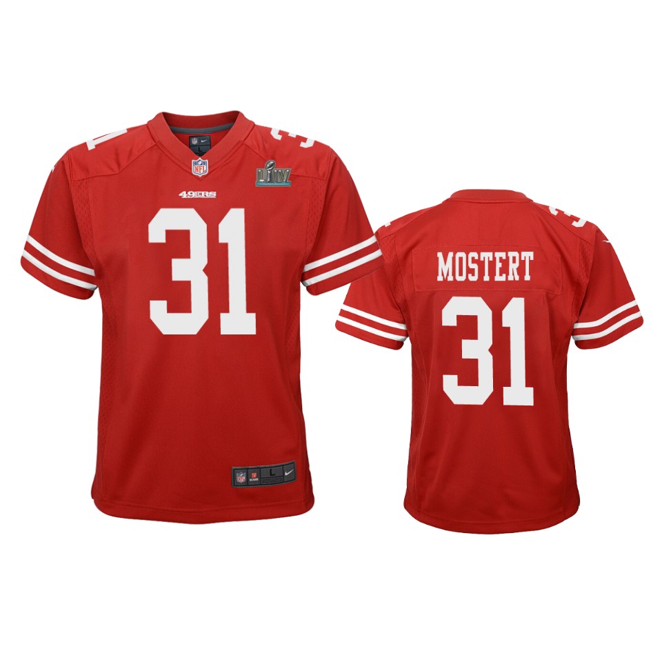 Youth Raheem Mostert Scarlet Super Bowl Liv Game Jersey