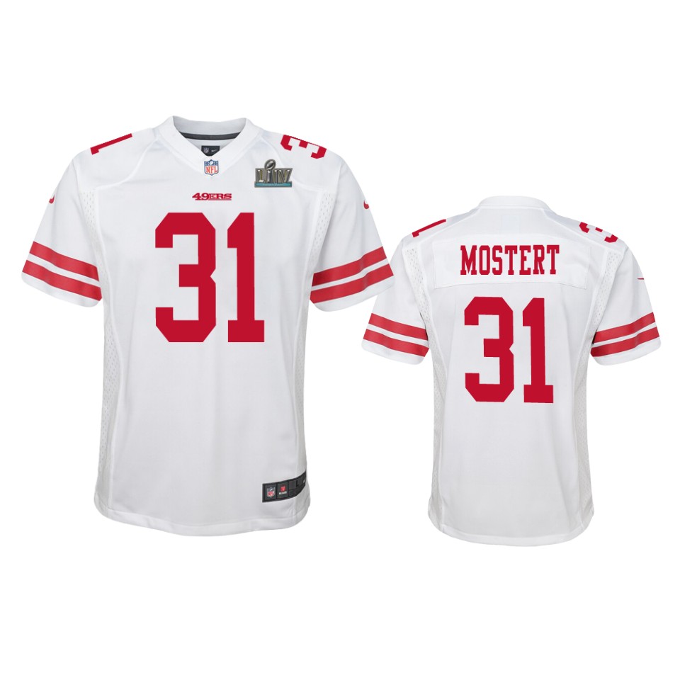 Youth Raheem Mostert White Super Bowl Liv Game Jersey