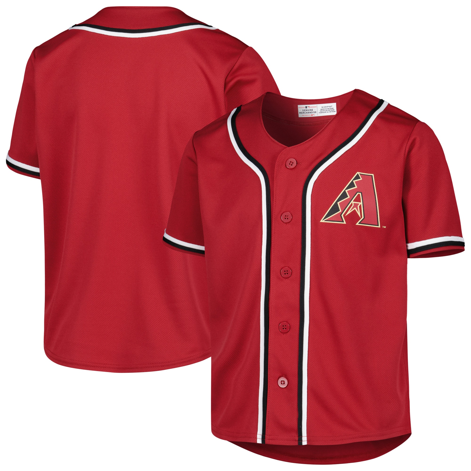 Youth Red Arizona Diamondbacks Full-button Jersey