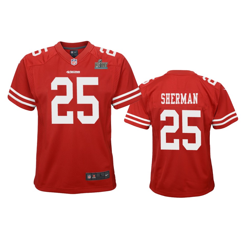 Youth Richard Sherman Scarlet Super Bowl Liv Game Jersey