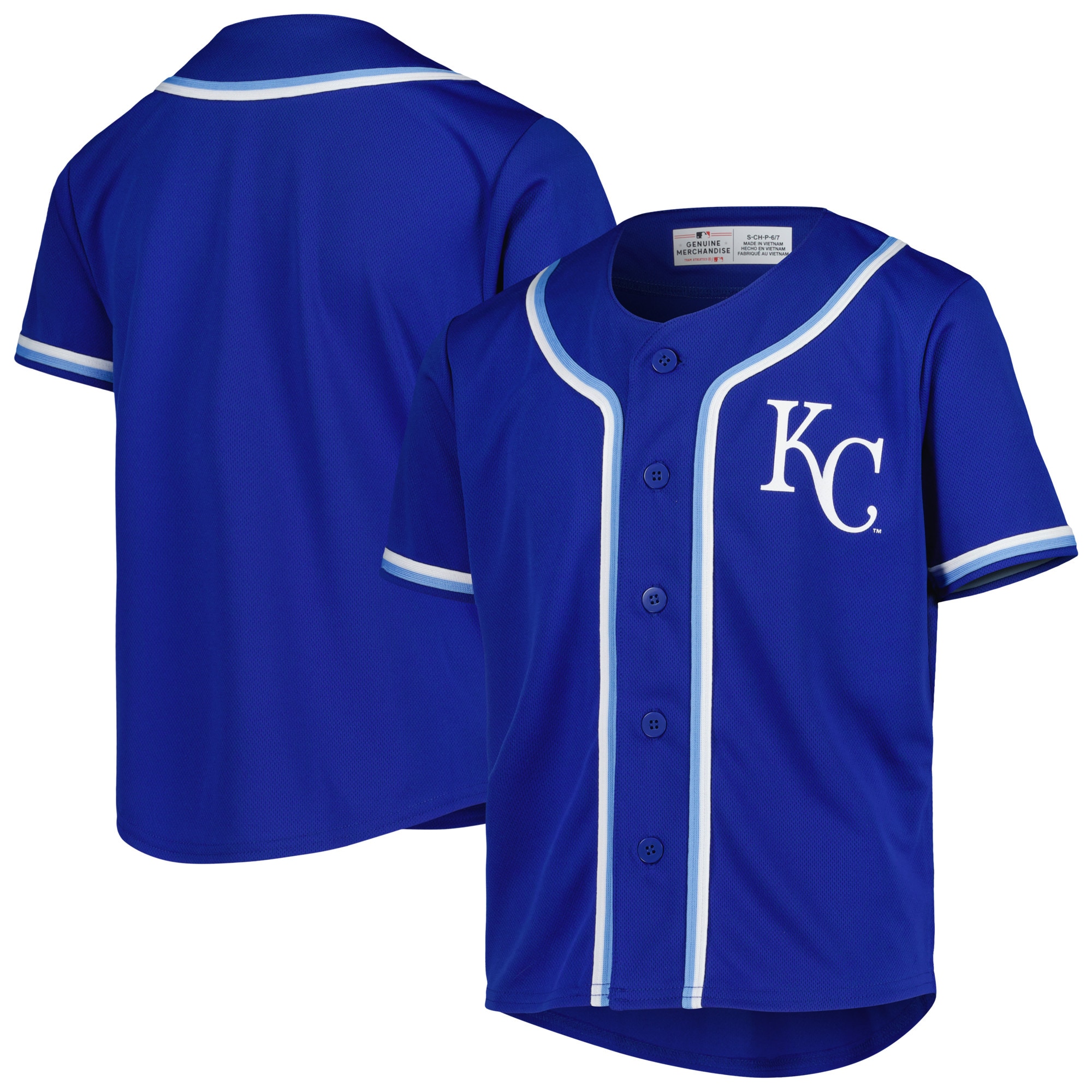 Youth Royal Kansas City Royals Full-button Jersey