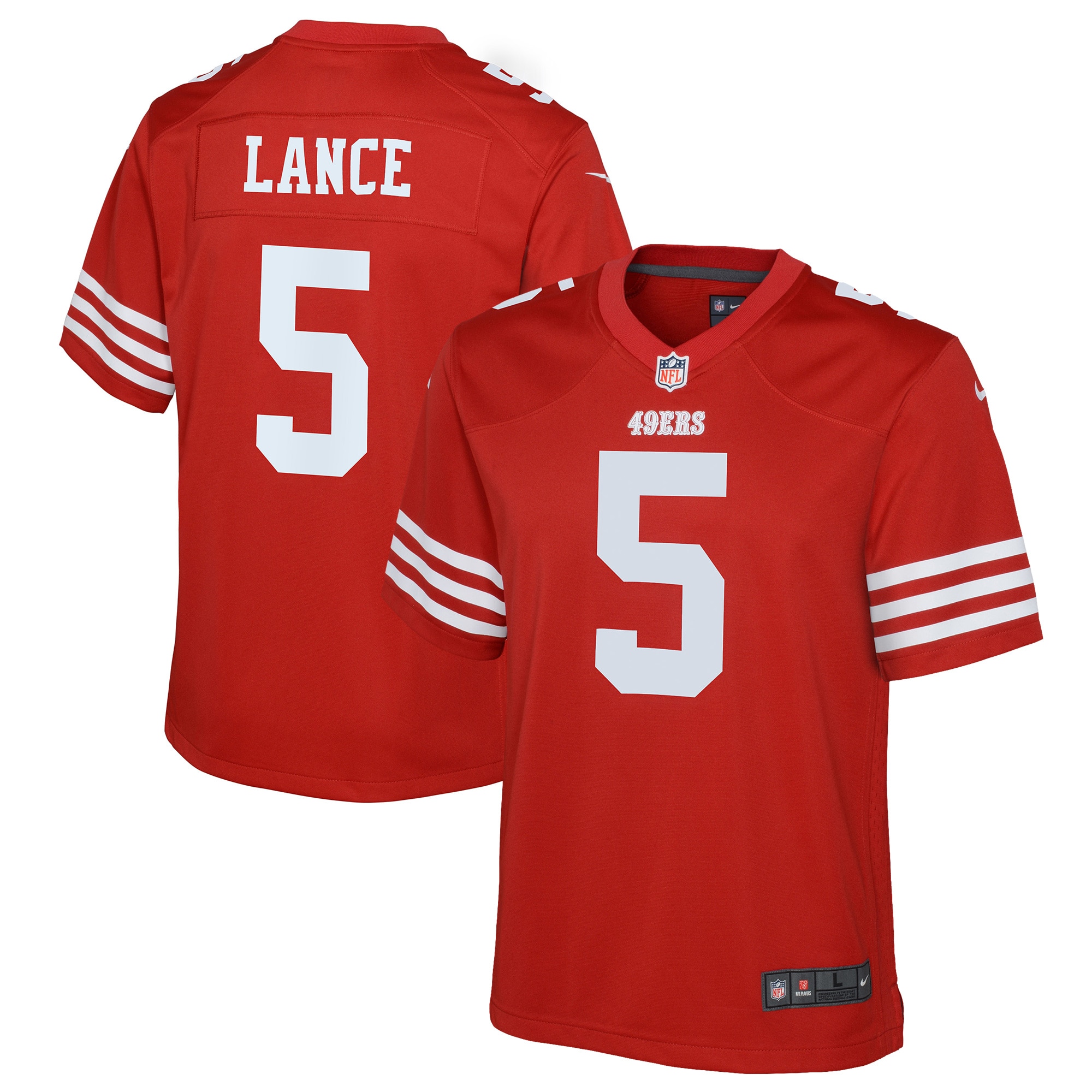 Youth San Francisco Trey Lance Scarlet Game Jersey
