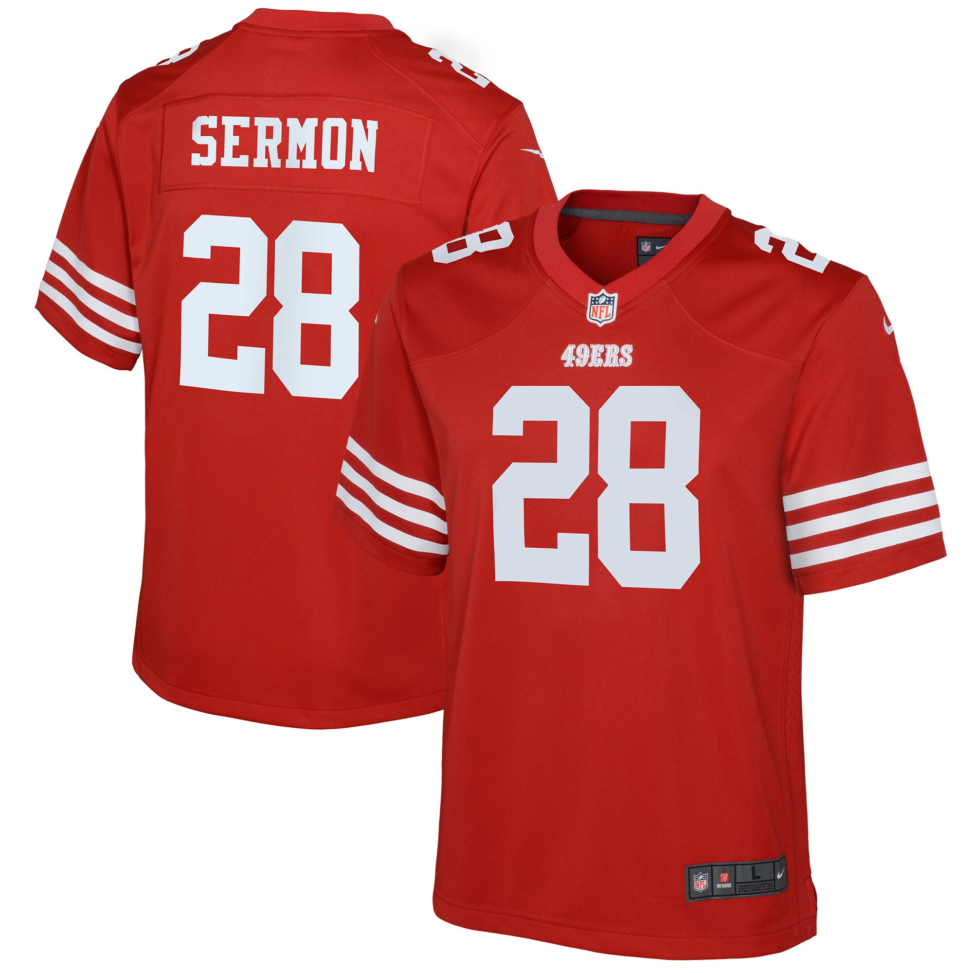 Youth San Francisco Trey Sermon Scarlet Game Jersey