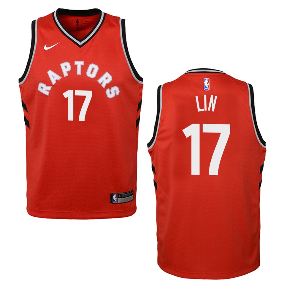 Youth Toronto Raptors #17 Jeremy Lin Icon Swingman Jersey - Red