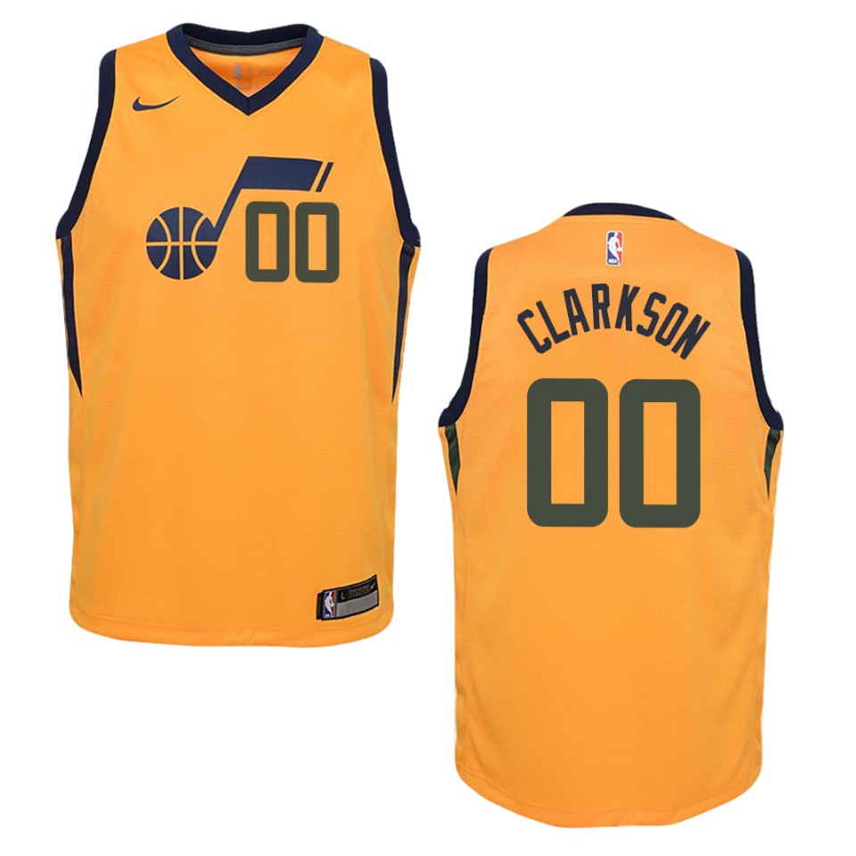 Youth Utah Jazz #00 Jordan Clarkson Statement Swingman Jersey - Gold