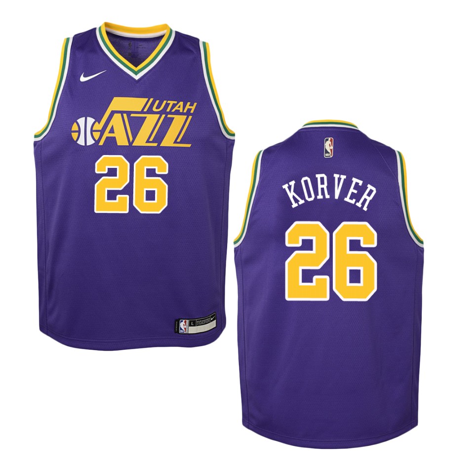 Youth Utah Jazz #26 Kyle Korver Hardwood Classics Swingman Jersey - Purple