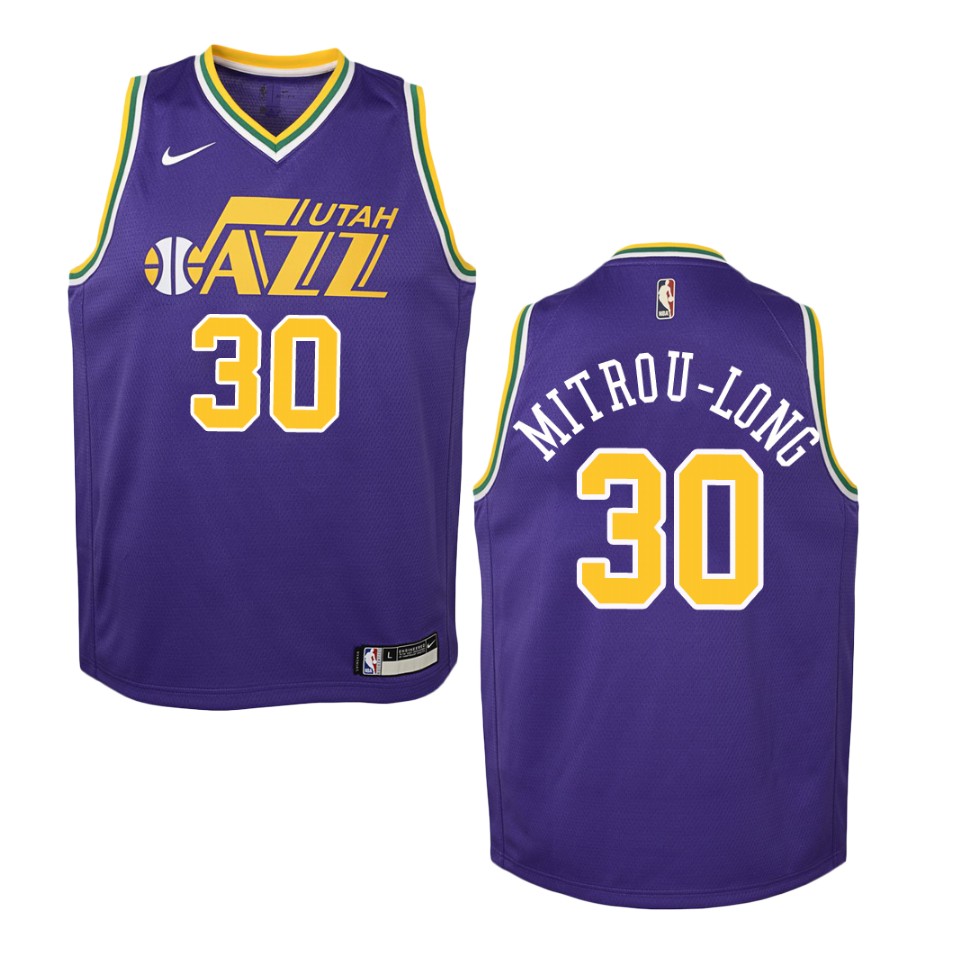 Youth Utah Jazz #30 Naz Mitrou-long Hardwood Classics Swingman Jersey - Purple