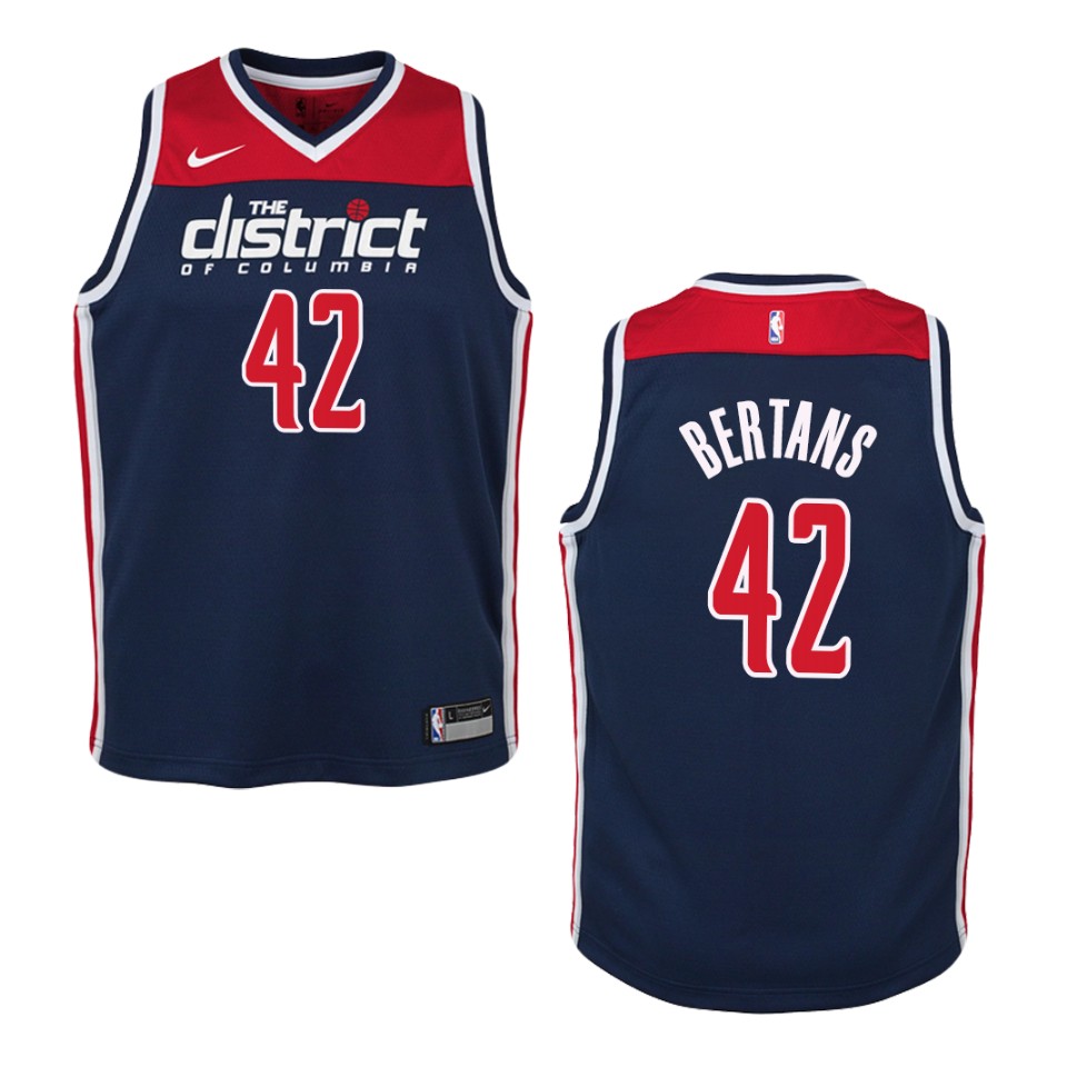 Youth Washington Wizards #42 Davis Bertans Statement Swingman Jersey - Navy
