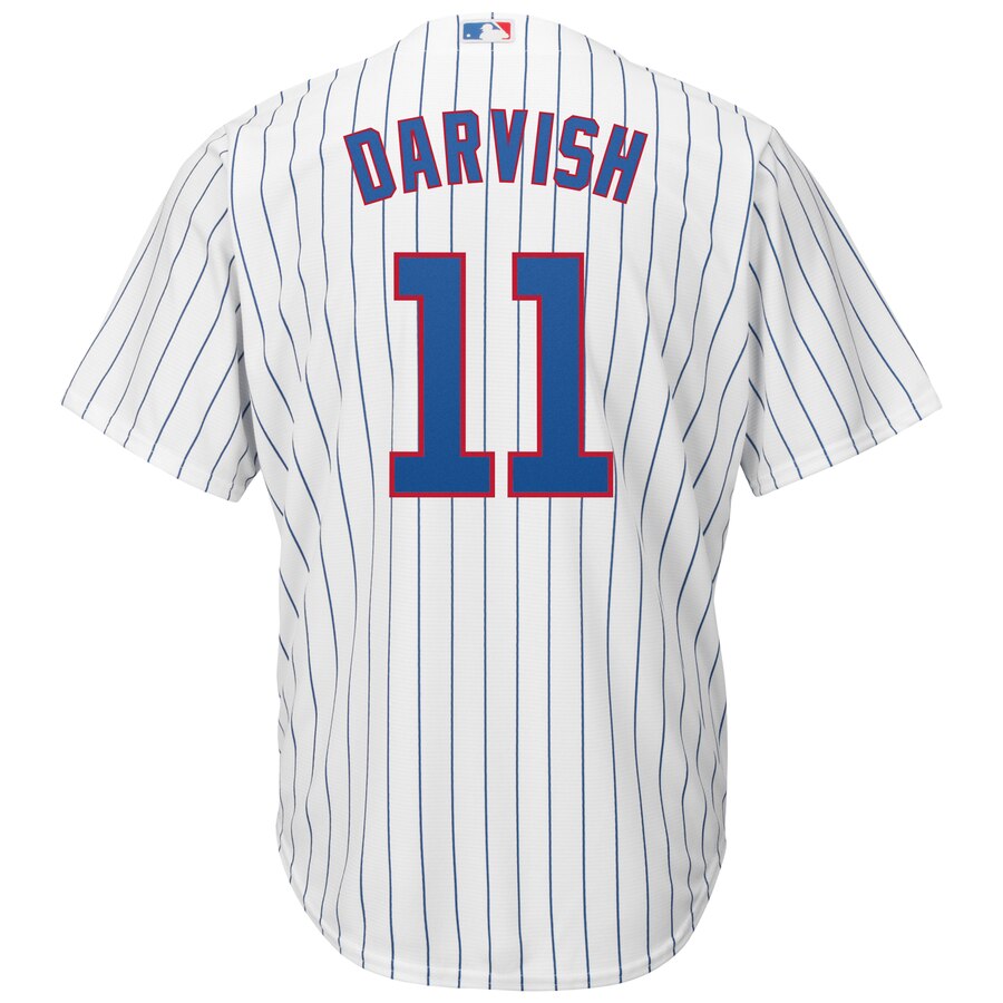 Yu Darvish Chicago Cubs Majestic Official Cool Base Player Jersey – White Royal