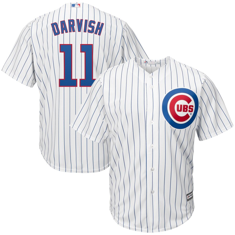 Yu Darvish Chicago Cubs Majestic Official Cool Base Player Jersey - White/royal