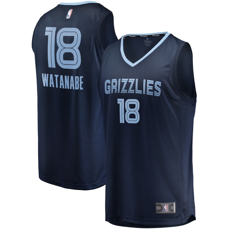 Yuta Watanabe Memphis Grizzlies Fast Break Player Jersey - Icon Edition - Navy