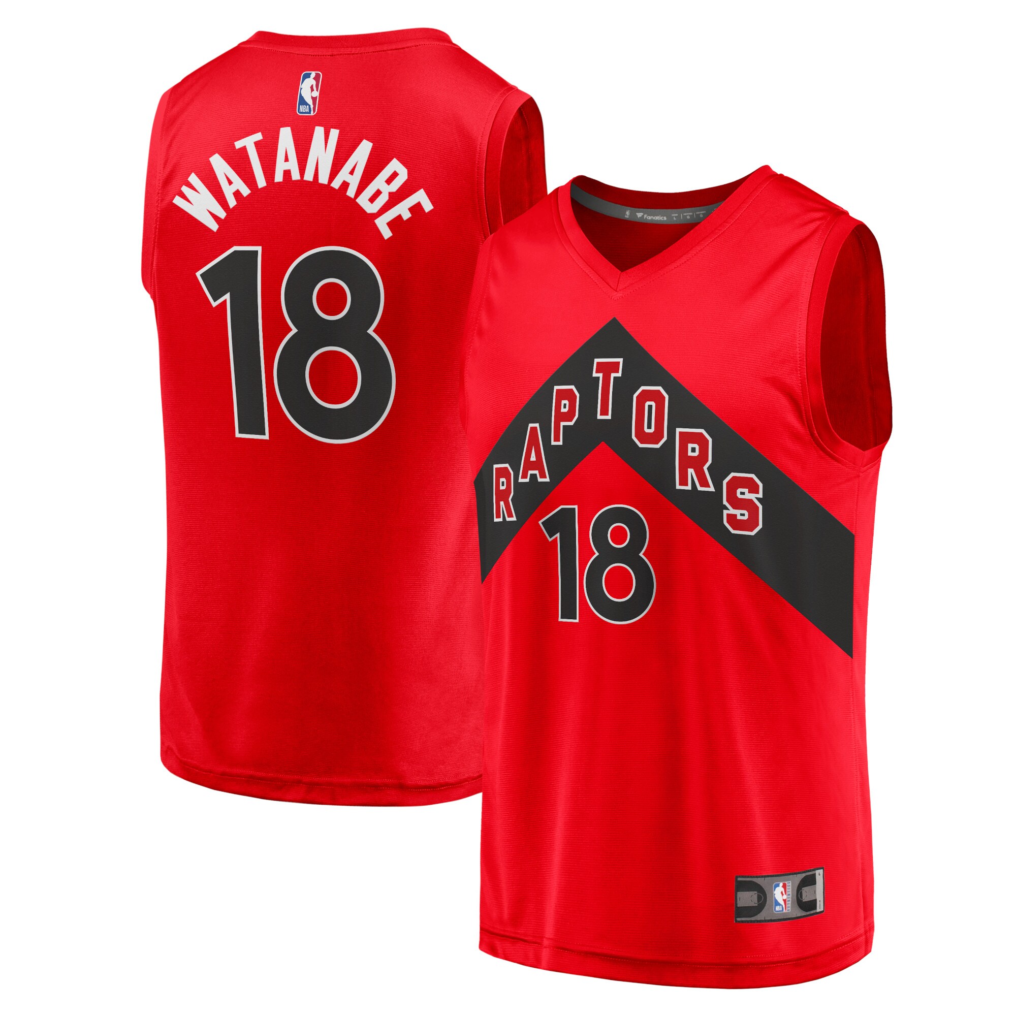 Yuta Watanabe Toronto Raptors Youth 2021/22 Fast Break Jersey - Icon Edition - Red